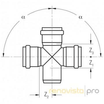 Крестовина [DN160·110·110] 87° (11236841001) одноплоскостная